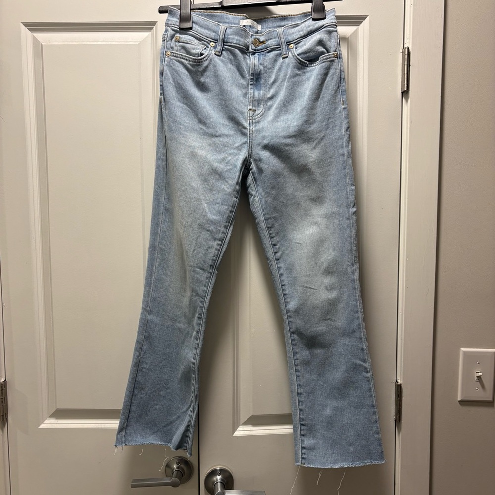 7 For All Mankind high waist slim kick light wash
